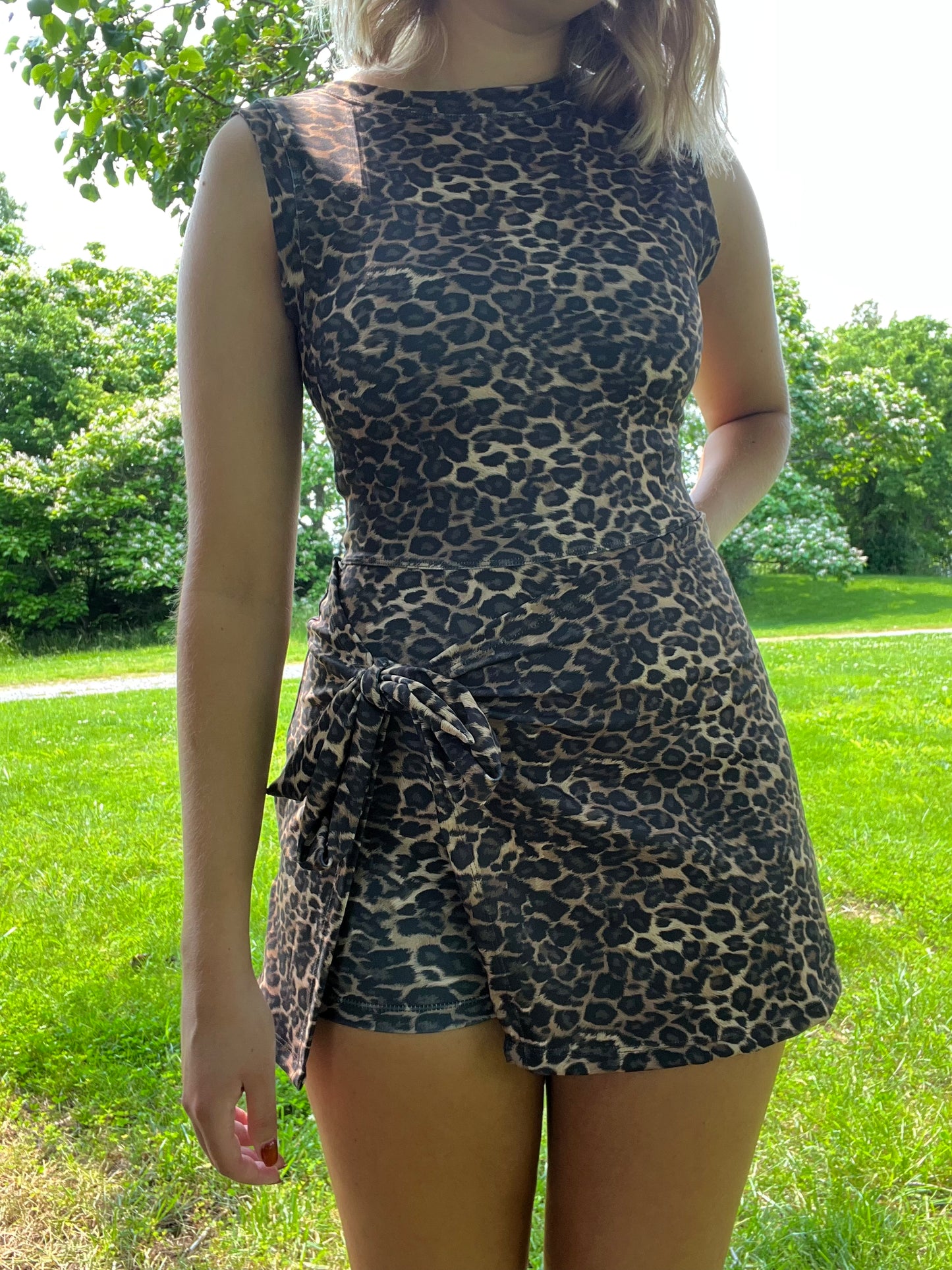 Leopard Luxe Wrap Tie Dress
